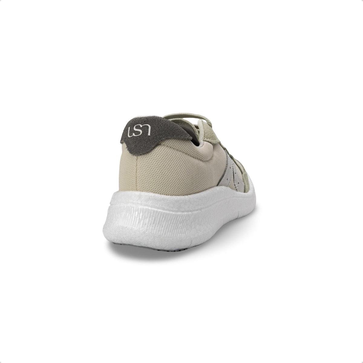 Tênis Usaflex Feminino Tecido Cadarço Elástico Casual AN26005 Bege 4