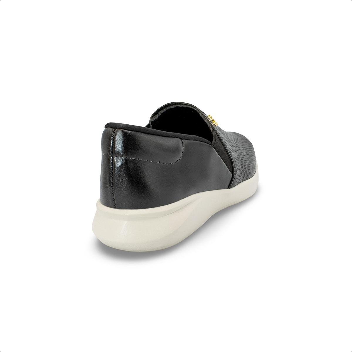 Tênis Usaflex Feminino Slip On em Couro Casual UD03007 Preto 4