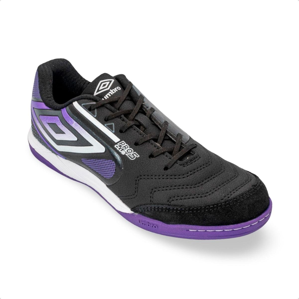 Chuteira Futsal Umbro Pro 5 Bump Club Billy Brfutsal Preto/Roxo 2