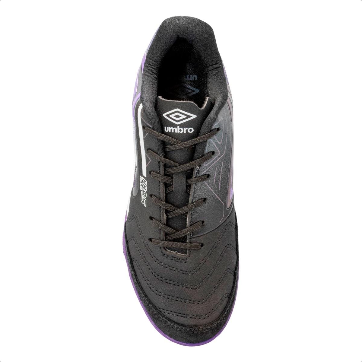 Chuteira Futsal Umbro Pro 5 Bump Club Billy Brfutsal Preto/Roxo 3