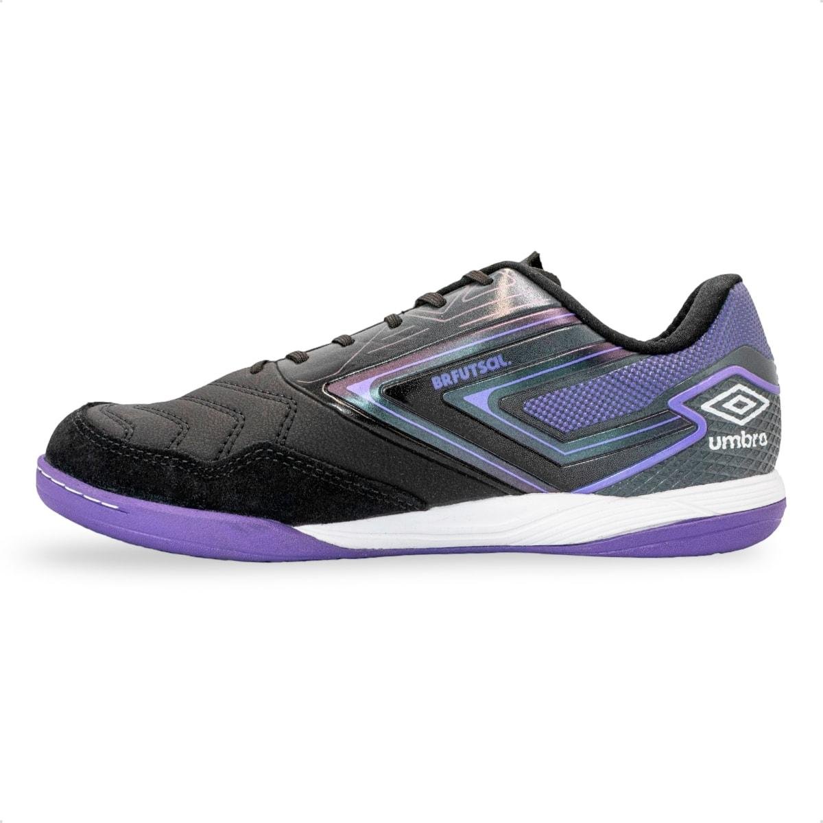 Chuteira Futsal Umbro Pro 5 Bump Club Billy Brfutsal Preto/Roxo 4