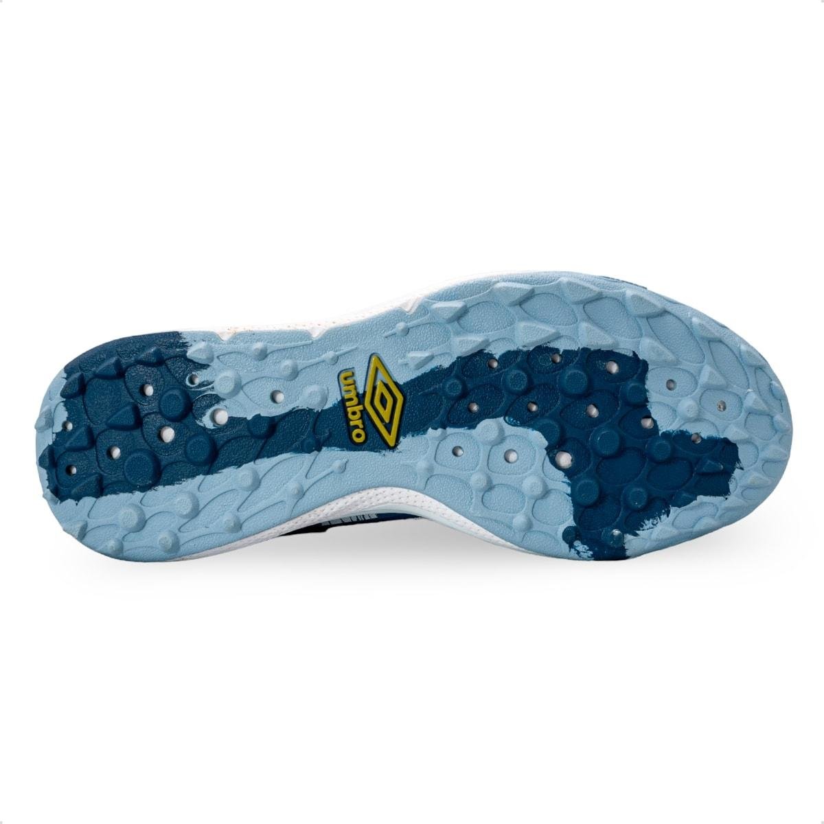 Chuteira Society Umbro Adamant Master Class Pro Bump Kintsugi Branco/Azul 6