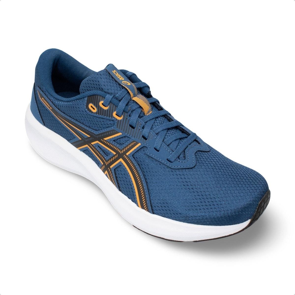 Tênis Asics Masculino Raiden 5 Corrida Azul/Laranja 2