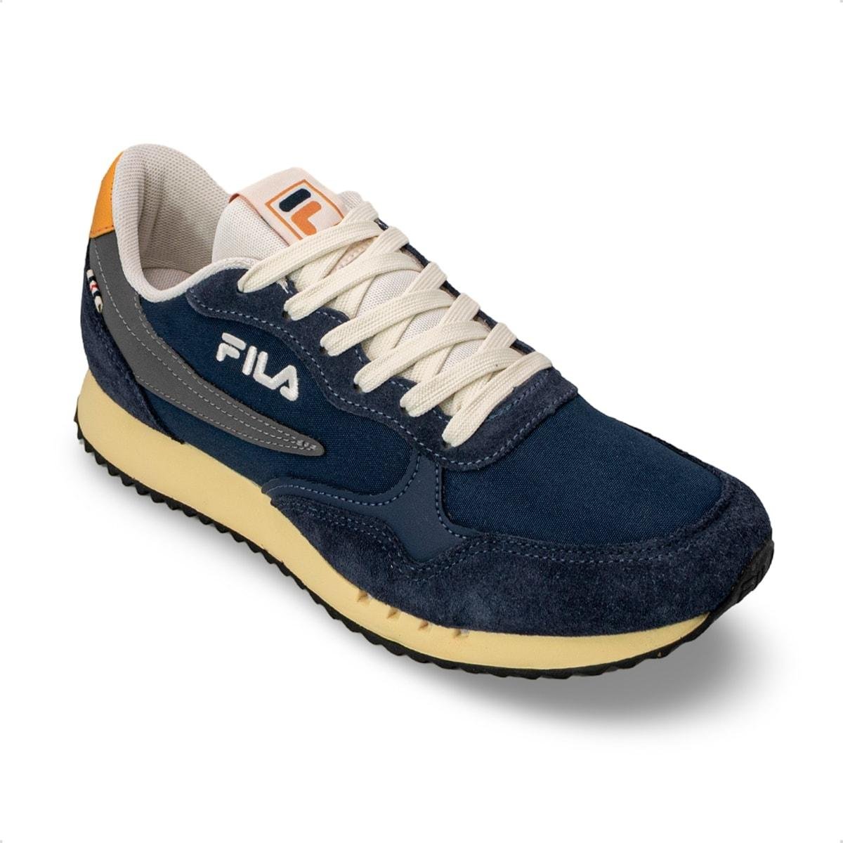Tênis Fila Masculino Euro Jogger Vintage Azul Marinho/Amarelo 2