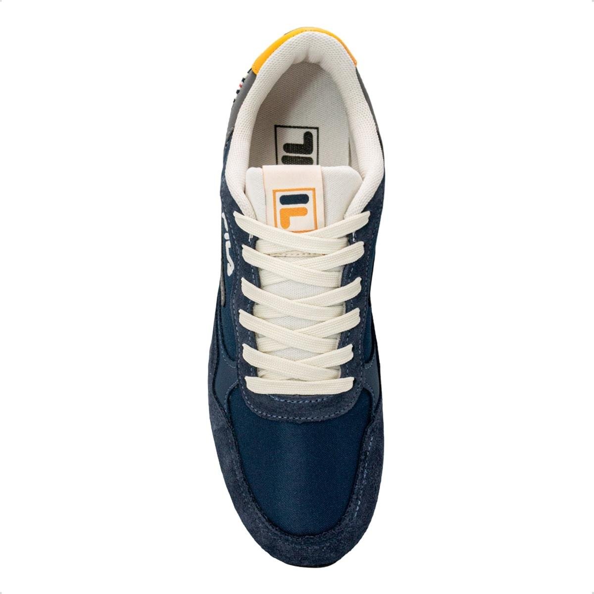 Tênis Fila Masculino Euro Jogger Vintage Azul Marinho/Amarelo 3