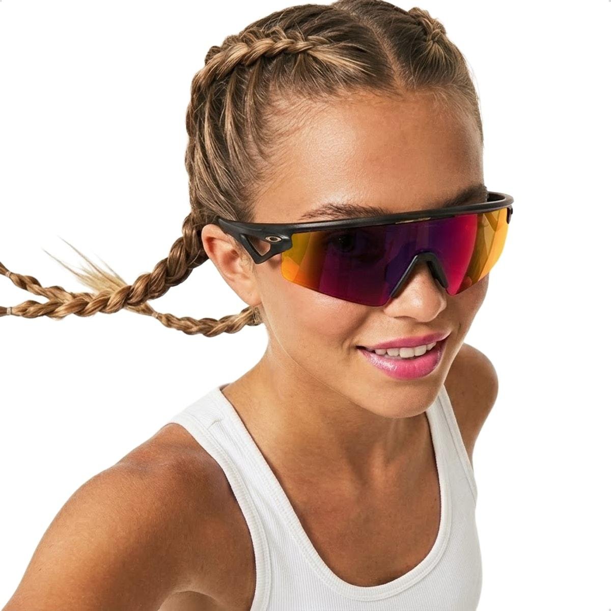 Óculos de Sol Oakley Unissex Sphaera Strike Prizm Road Preto/Roxo 3