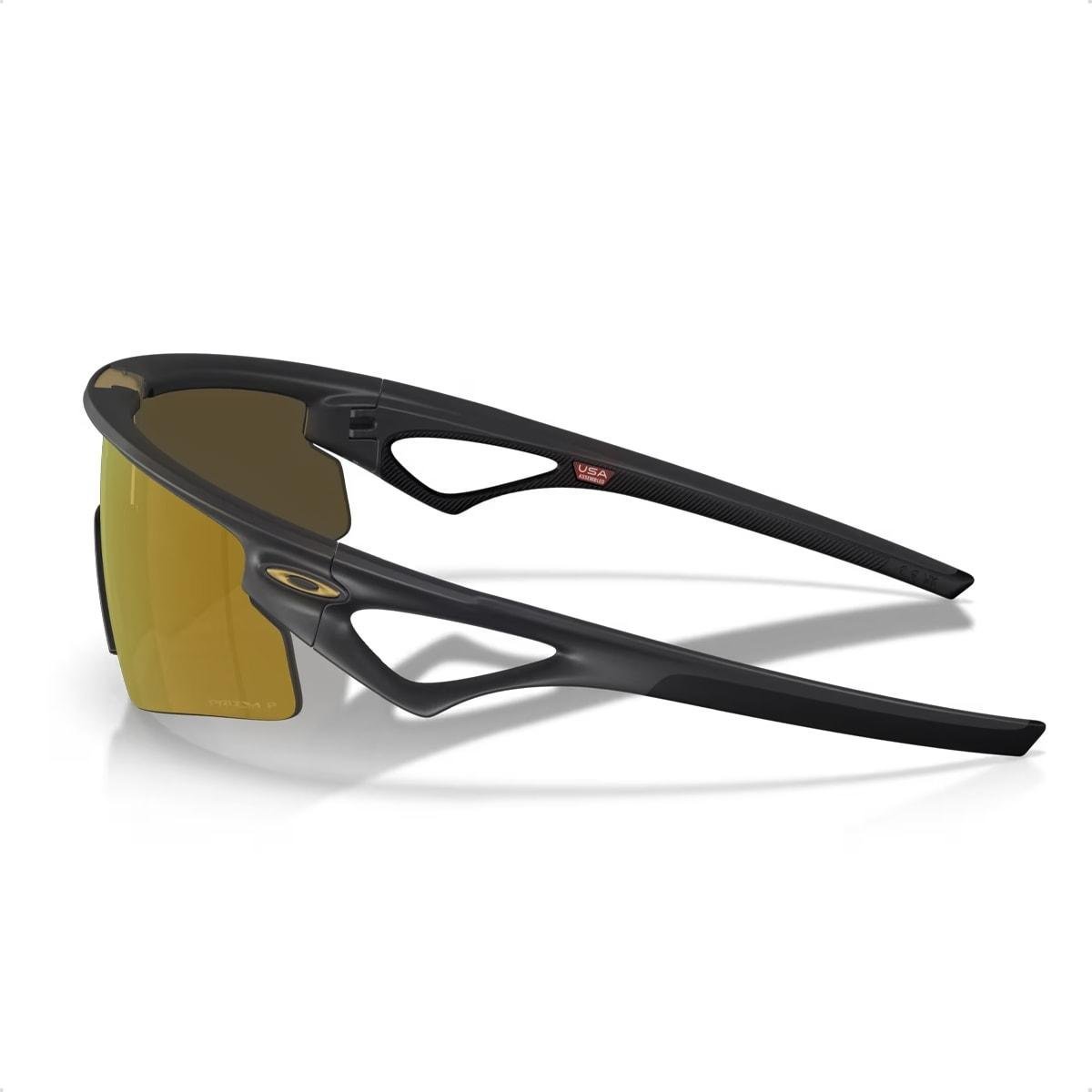 Óculos de Sol Oakley Unissex Sphaera Strike Prizm 24K Polarized Grafite/Dourado 4