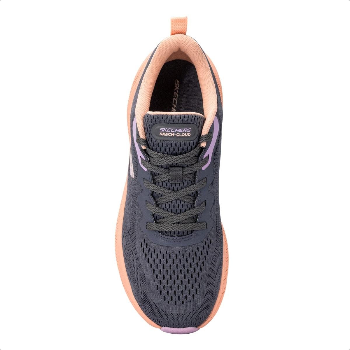 Tênis Skechers Feminino Skech Cloud Gentle Glow Cinza/Rosa 3