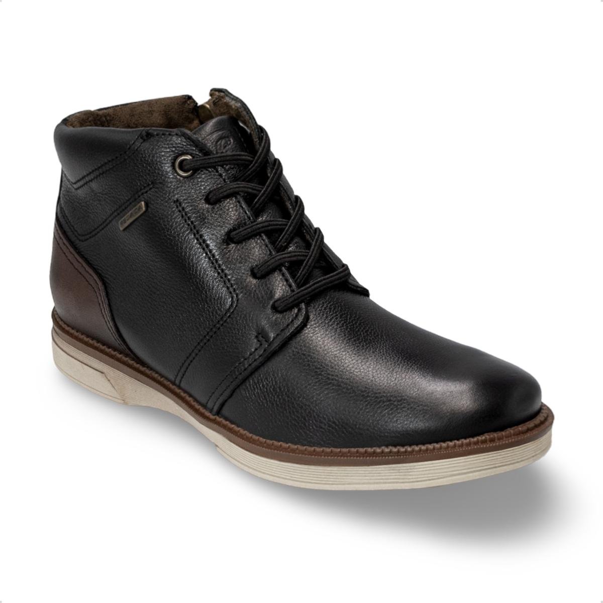 Bota Pegada Masculina Cardiff em Couro 126753 Preto/Marrom 2