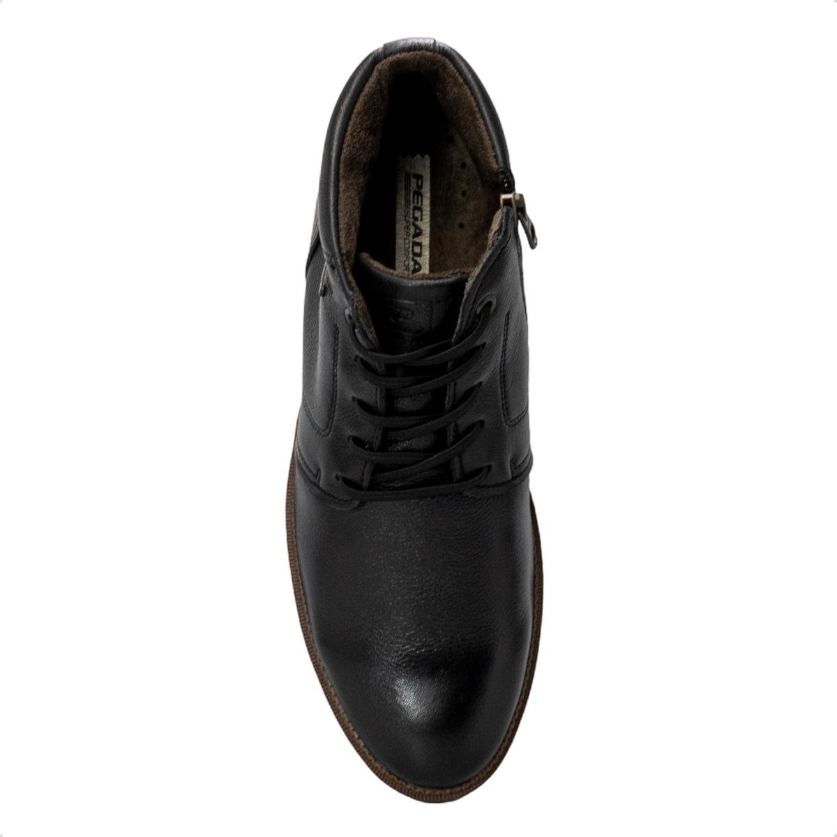 Bota Pegada Masculina Cardiff em Couro 126753 Preto/Marrom 3