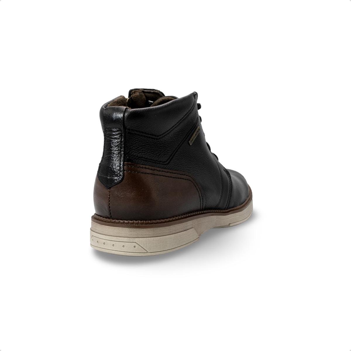 Bota Pegada Masculina Cardiff em Couro 126753 Preto/Marrom 5
