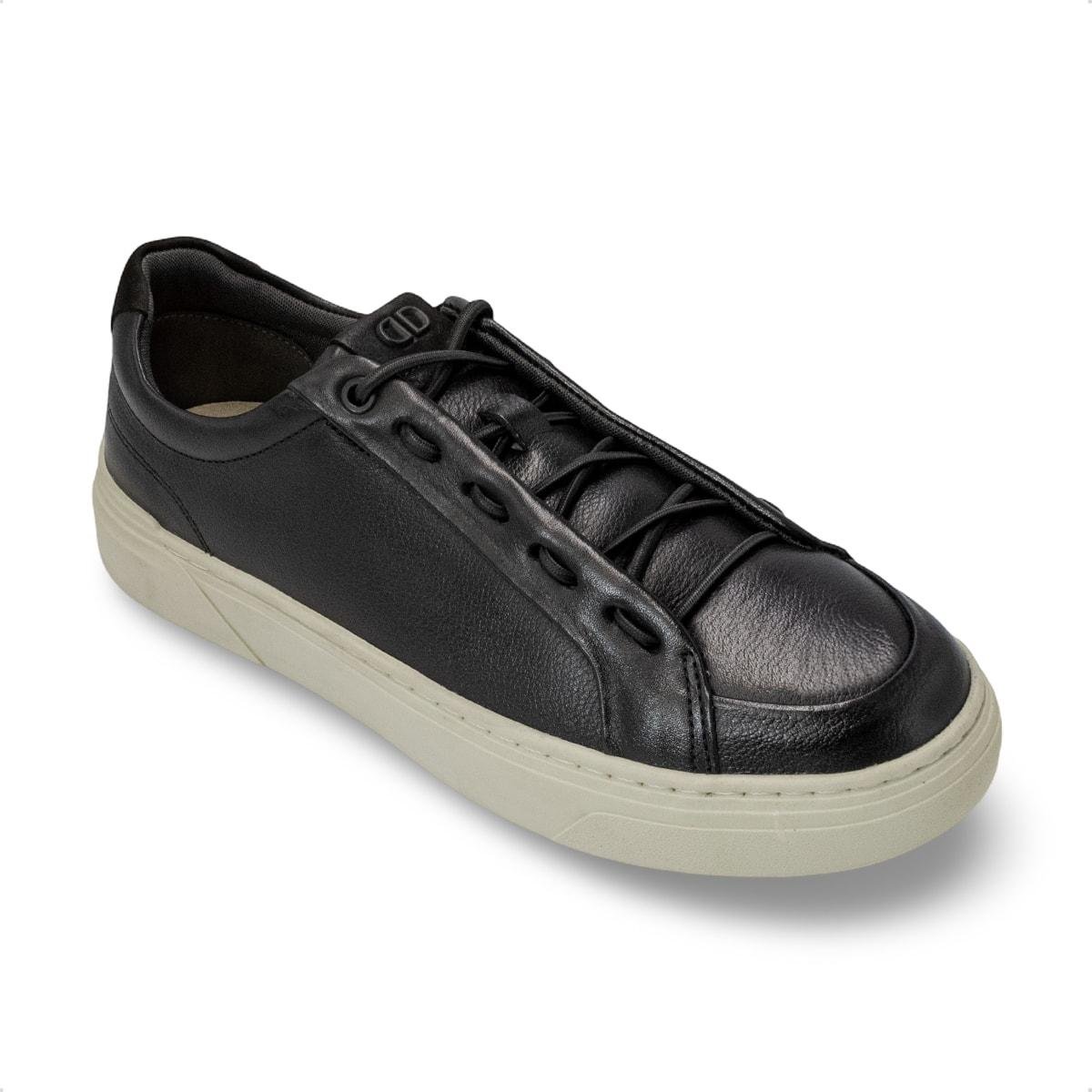 Tênis de Couro Democrata Masculino Bill 240902 Preto 2