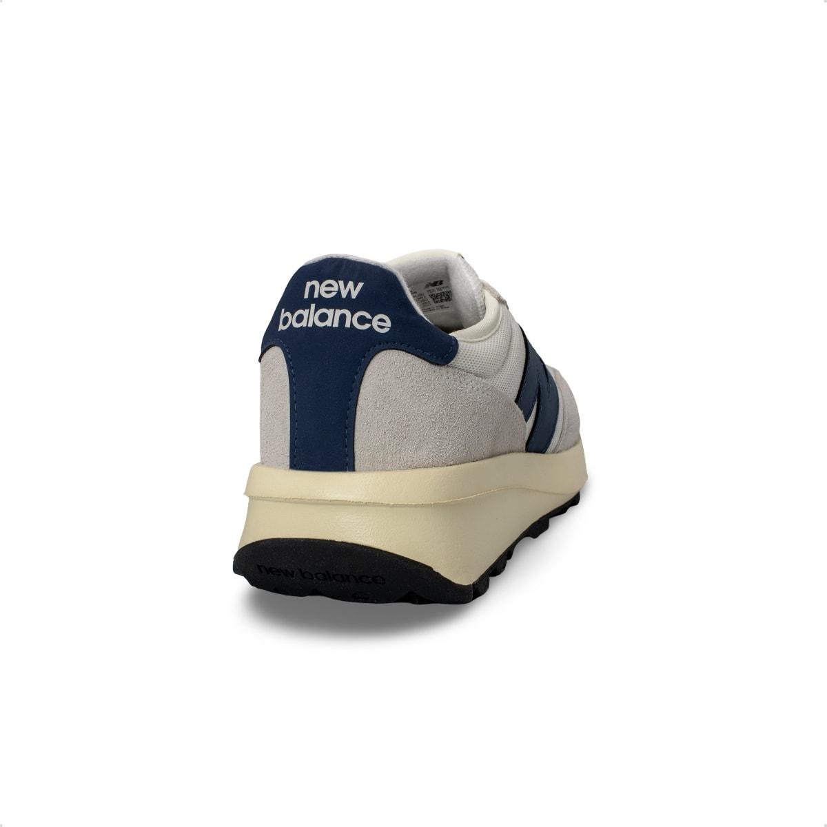 Tênis New Balance Unissex 370v1 Casual Cinza/Azul Marinho 4