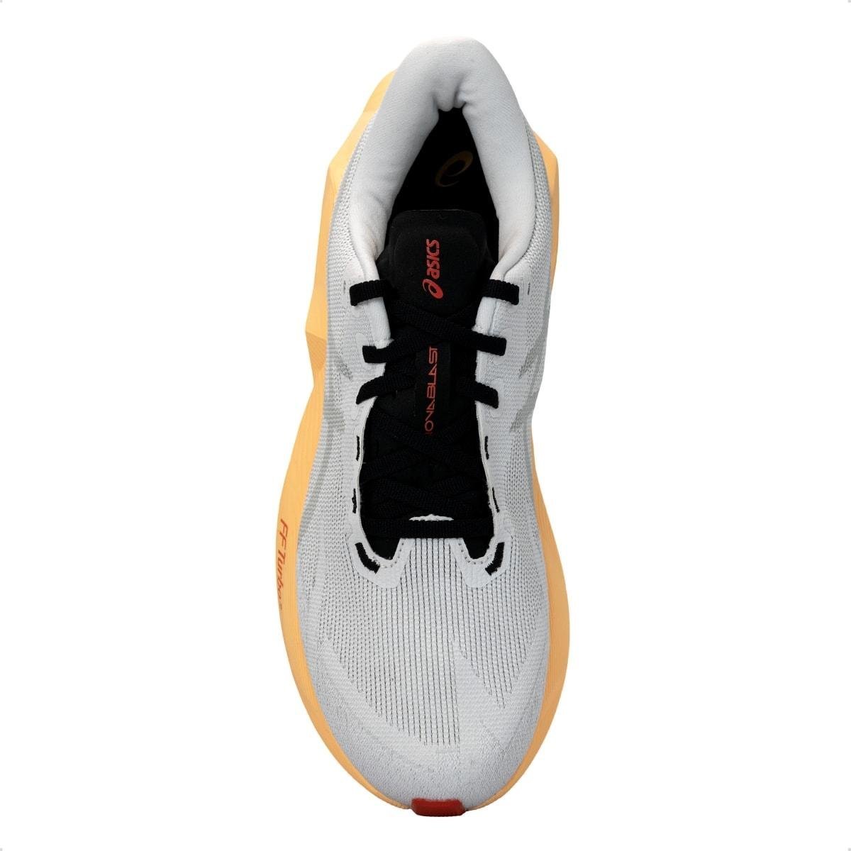 Tênis Asics Feminino Novablast 6 Corrida Cinza/Laranja 3