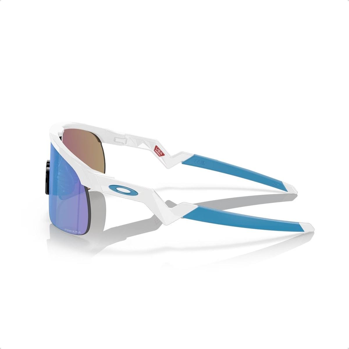 Óculos de Sol Oakley Infantil Resistor Prizm Safira Ciclismo Branco/Azul 4