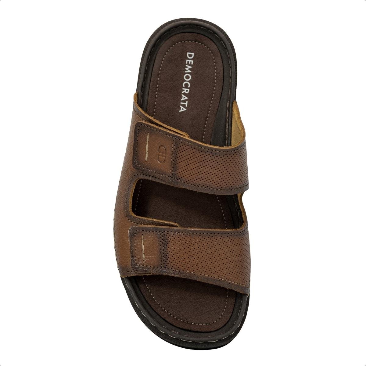 Sandália de Couro Democrata Masculina Double Lazy 693103 Marrom 3