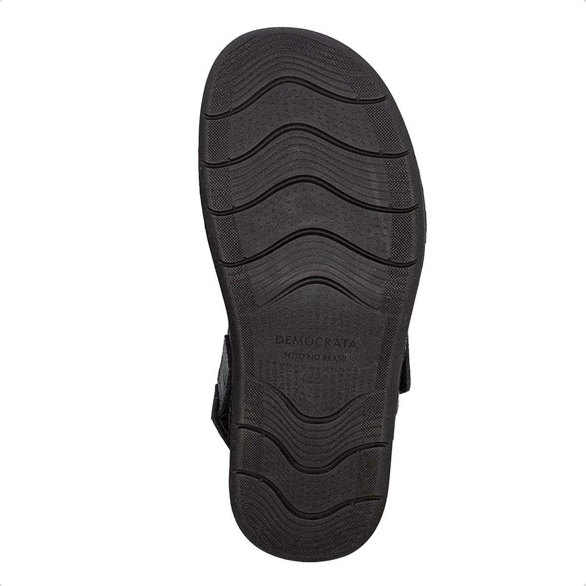 Sandália de Couro Democrata Masculina Easy Lazy 693104 Preto 4