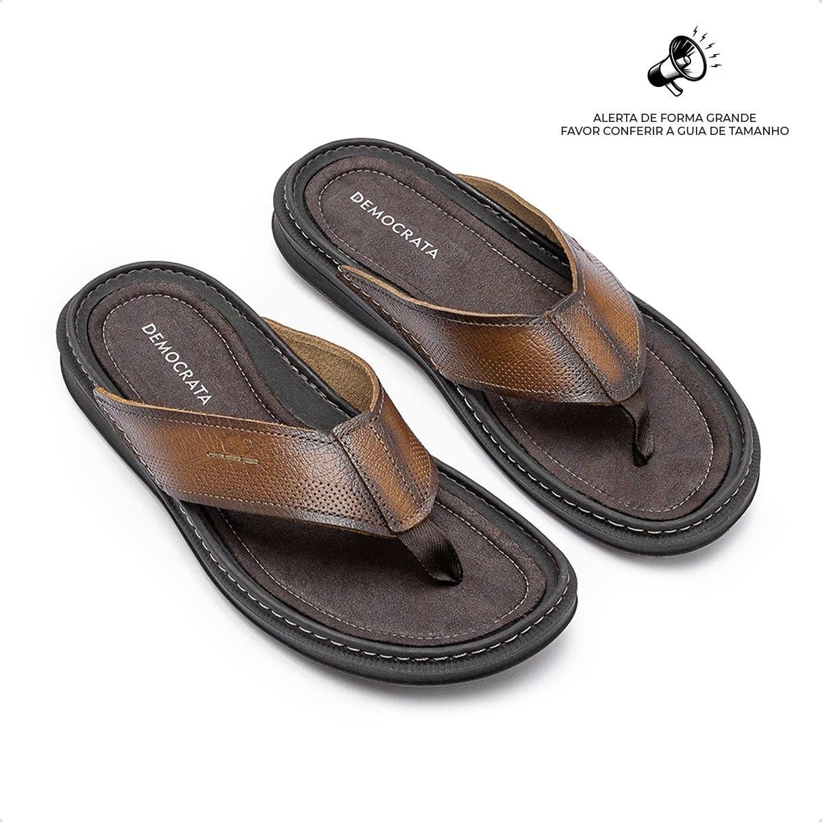 Sandália de Couro Democrata Masculina Lazy 693101 Marrom 2