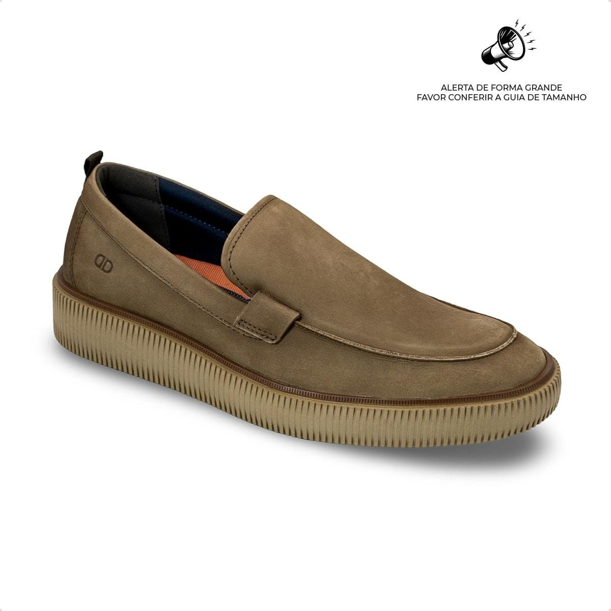 Sapato Social de Couro Democrata Masculino Slip-on Metropolitan Marino 604402 Marrom Claro 2