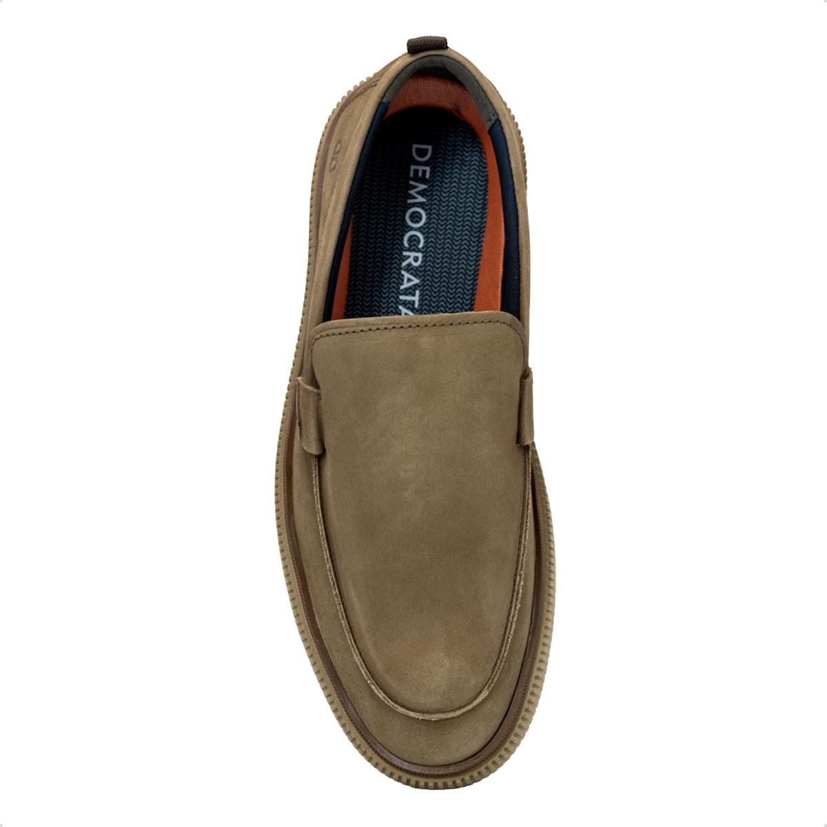 Sapato Social de Couro Democrata Masculino Slip-on Metropolitan Marino 604402 Marrom Claro 3