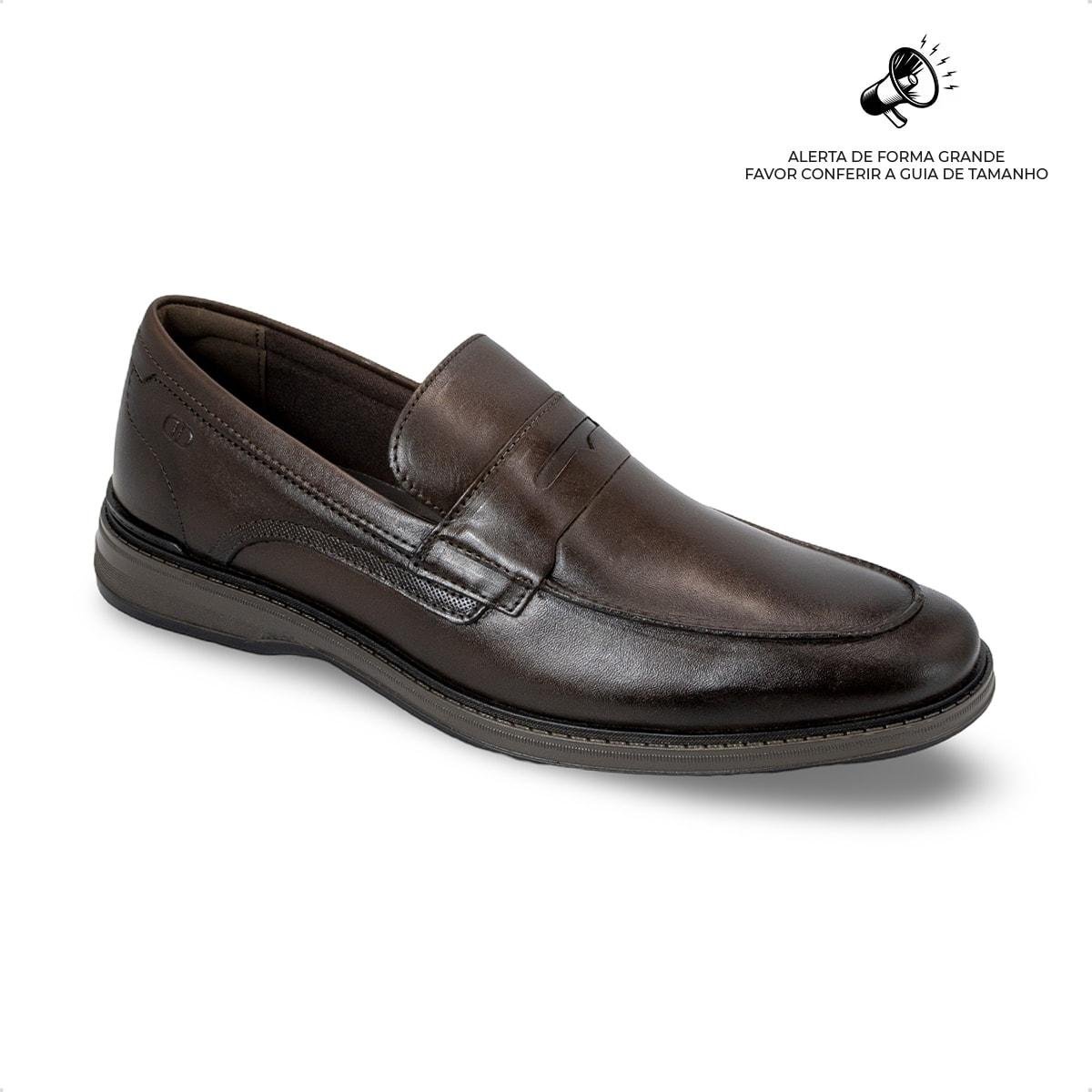 Sapato Social de Couro Democrata Masculino Slip-on Metropolitan Noah 273302 Marrom Escuro 2