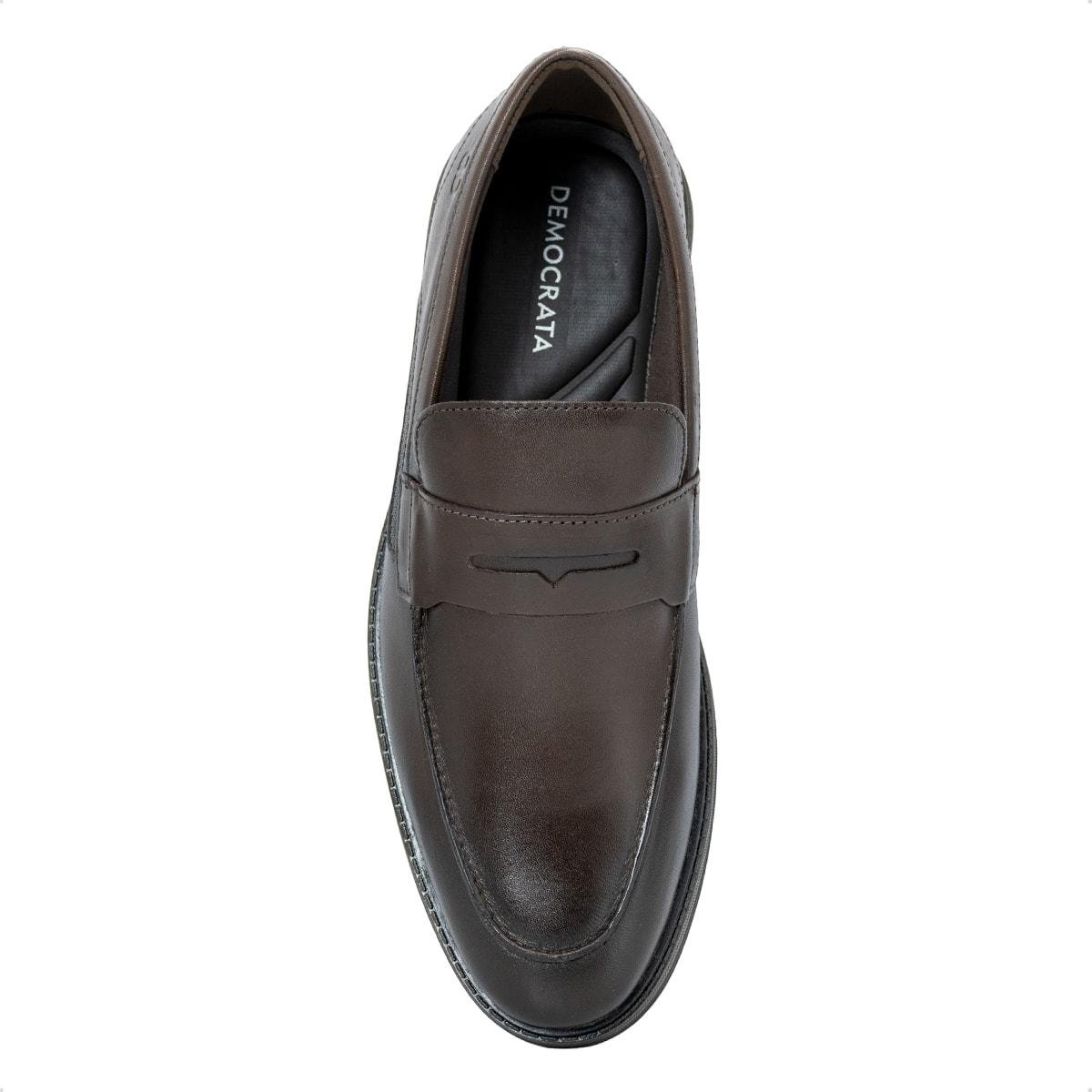 Sapato Social de Couro Democrata Masculino Slip-on Metropolitan Noah 273302 Marrom Escuro 3