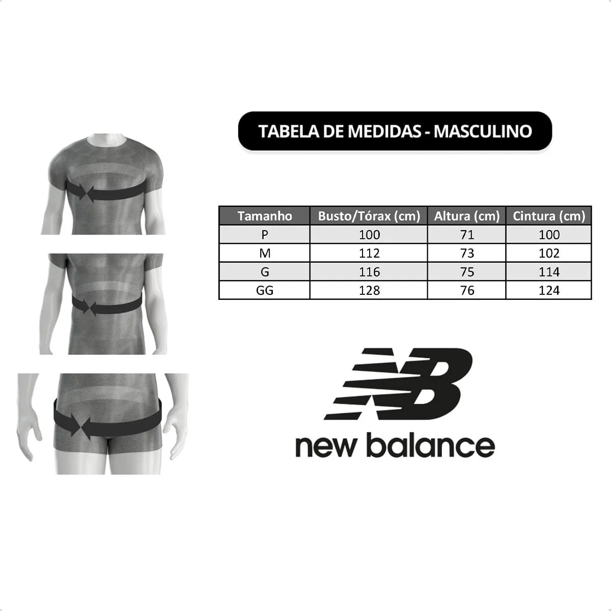Camiseta New Balance Masculina Small Logo Cinza 5