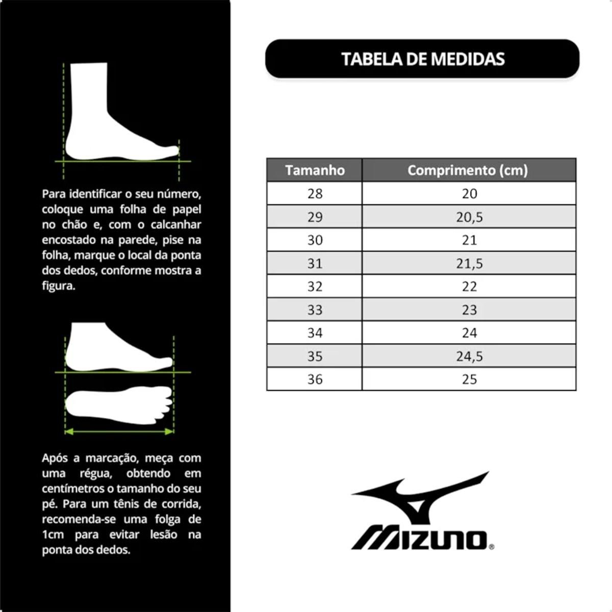 Tênis Mizuno Cool Ride 4 Corrida Junior Preto/Branco 7