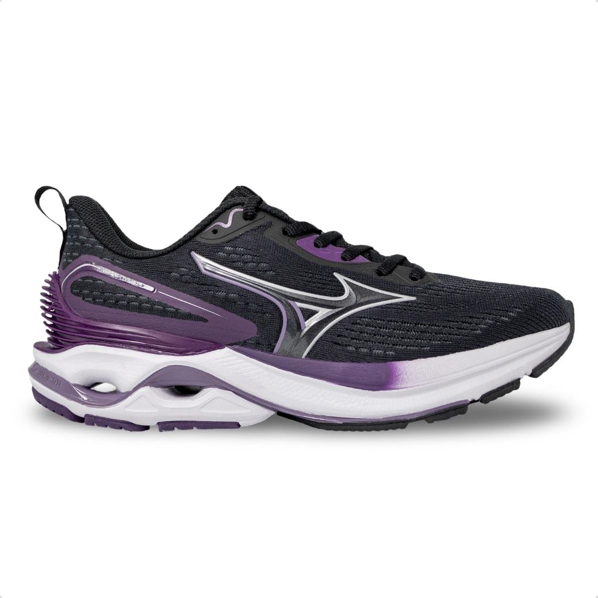 Tênis Mizuno Feminino Wave Dynasty 8 Corrida Preto/Roxo 1