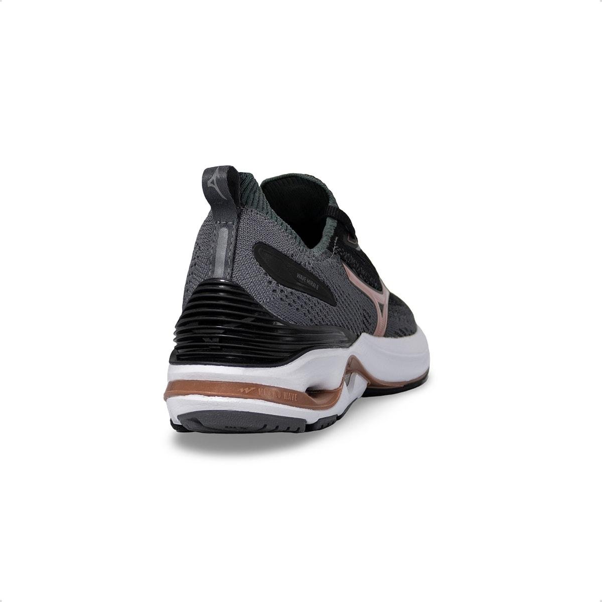 Tênis Mizuno Feminino Wave Mirai 8 Corrida Preto/Rose 4