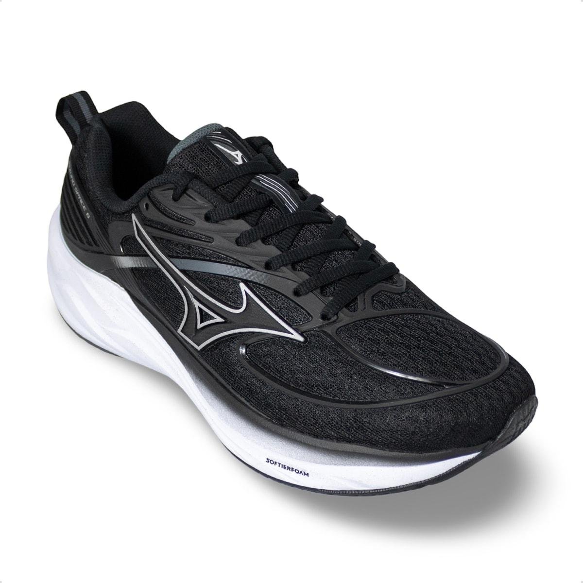 Tênis Mizuno Masculino Space 6 Corrida Preto/Branco 2