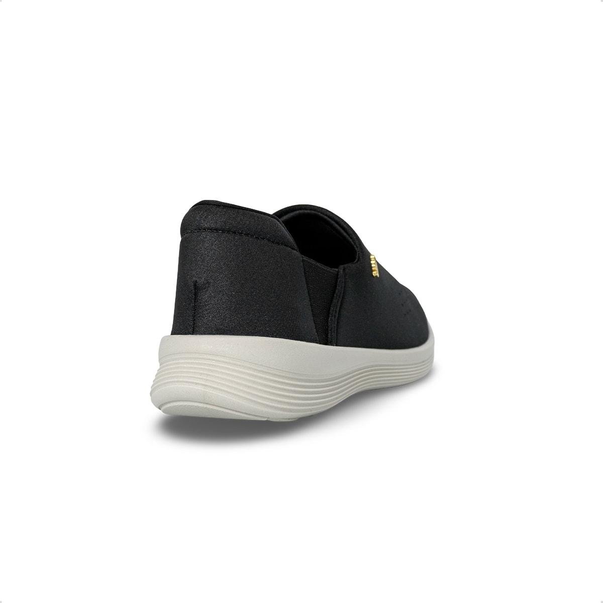 Tênis Usaflex Feminino Slip On Em Tecido Casual UD02010 Preto/Branco 4