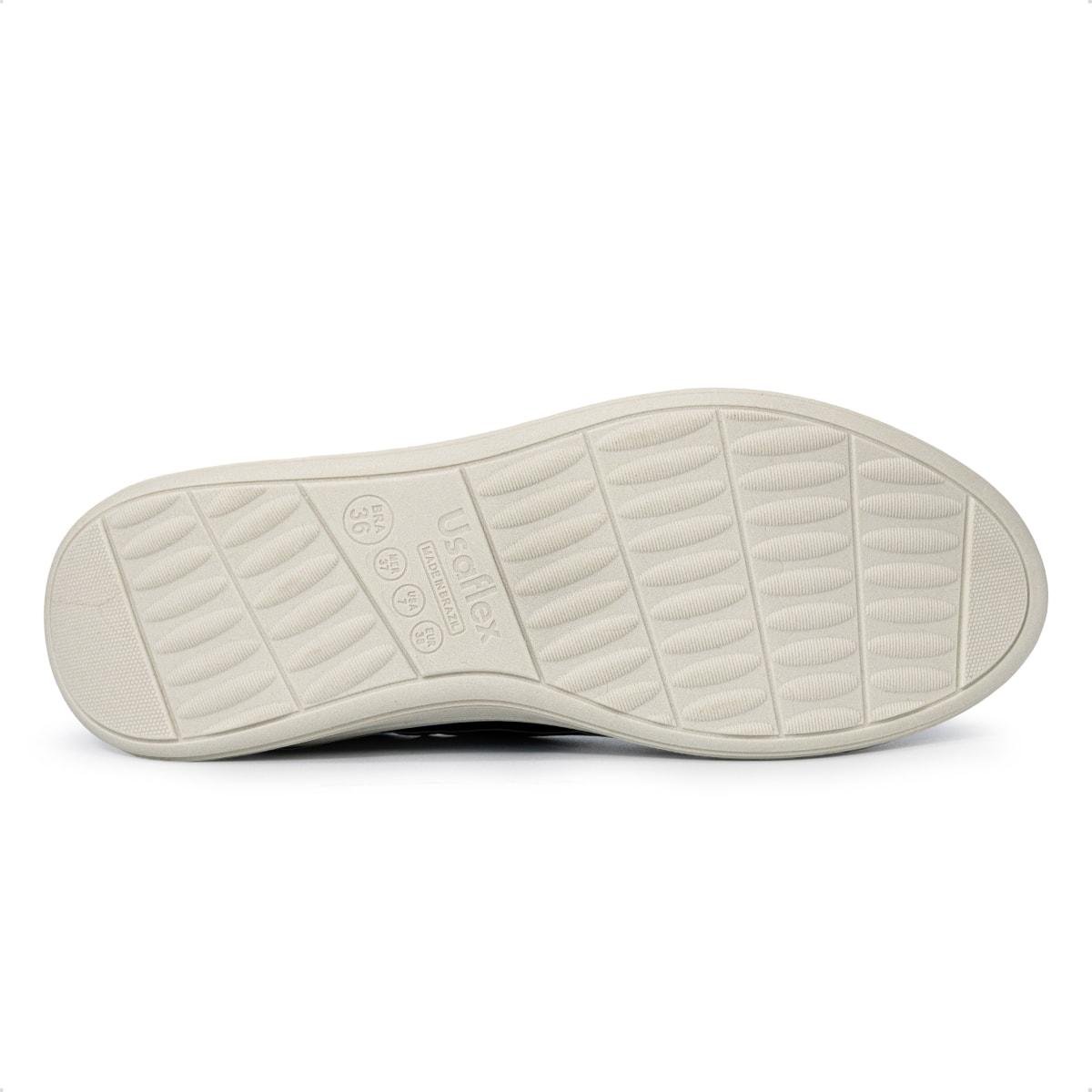 Tênis Usaflex Feminino Slip On Em Tecido Casual UD02010 Preto/Branco 5