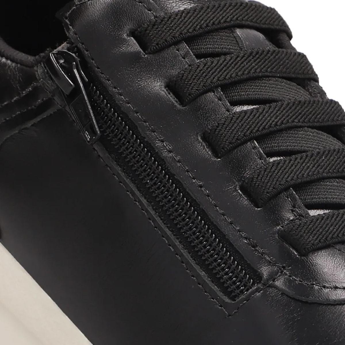 Tênis Usaflex Feminino em Couro Com Zíper Lateral Casual AK10014 Preto/Off White 3