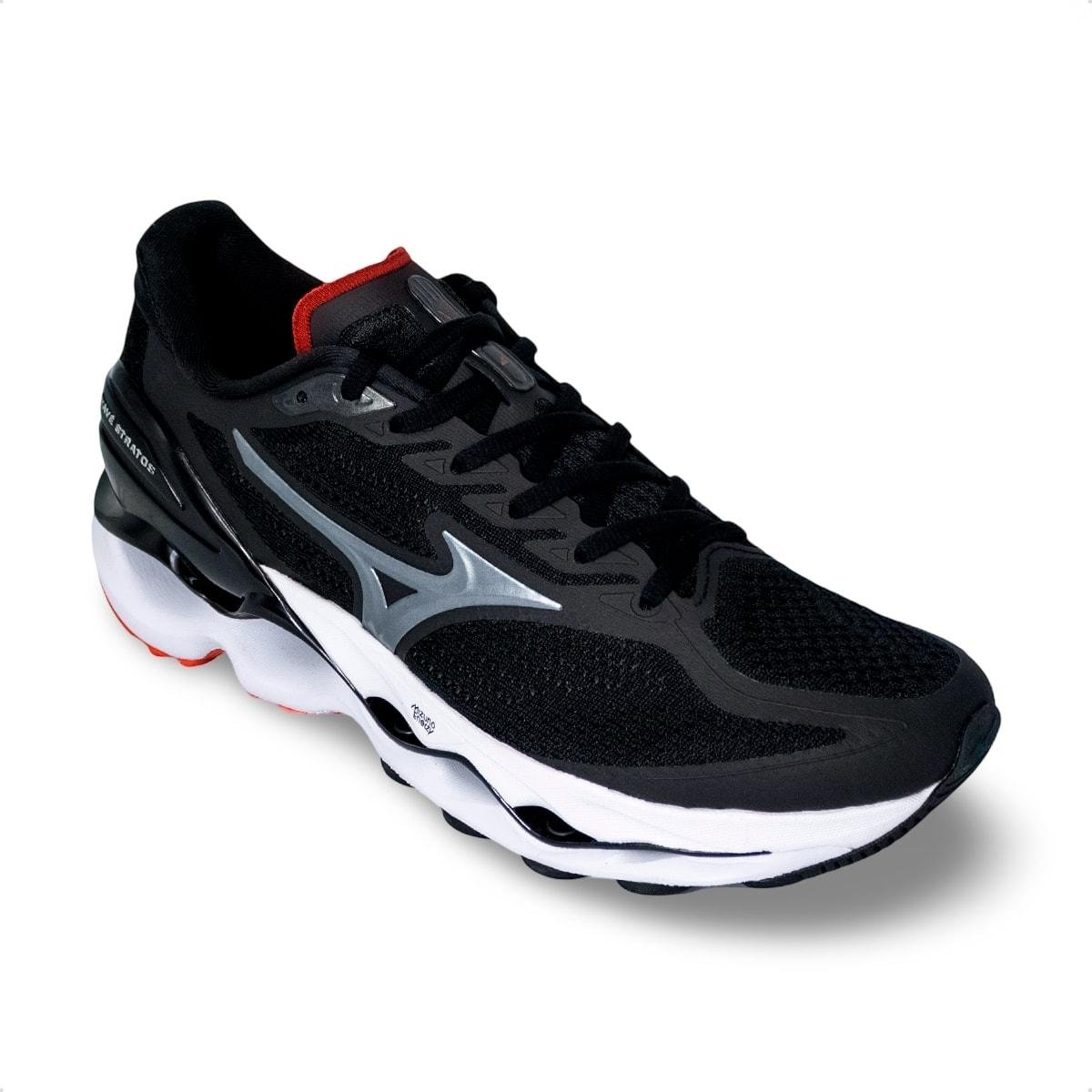 Tênis Mizuno Masculino Wave Stratos 4 Corrida Preto/Grafite 2