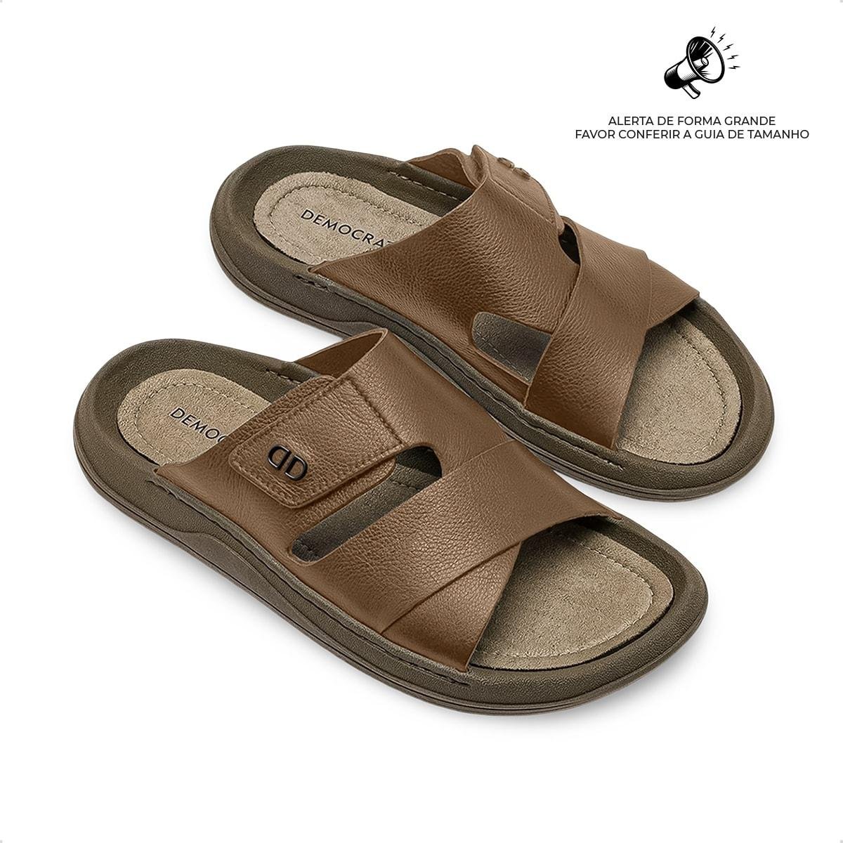 Sandália de Couro Democrata Masculina Livo 700203 Marrom 2