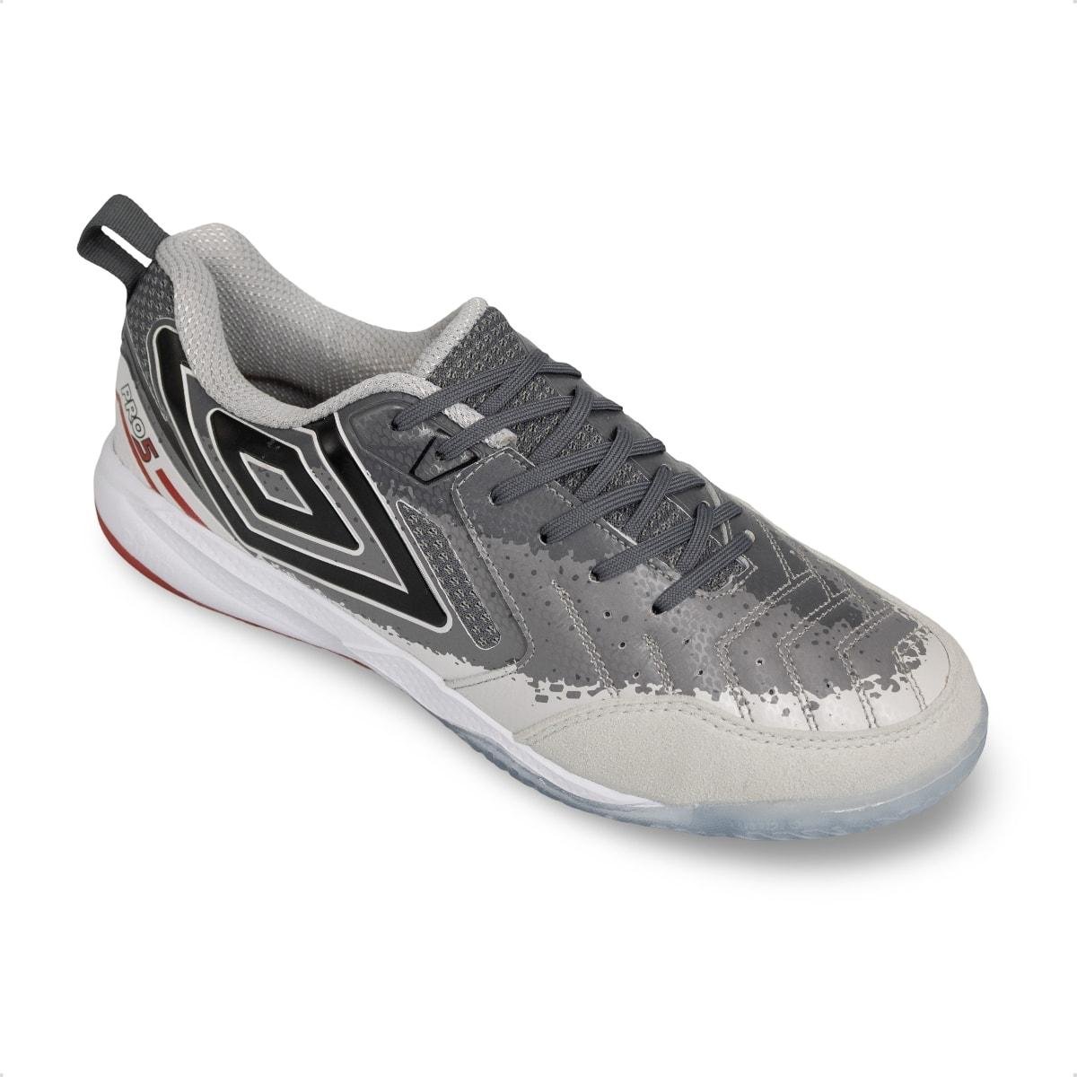 Chuteira Futsal Umbro Pro 5 Bump Shark Grafite/Vermelho 2