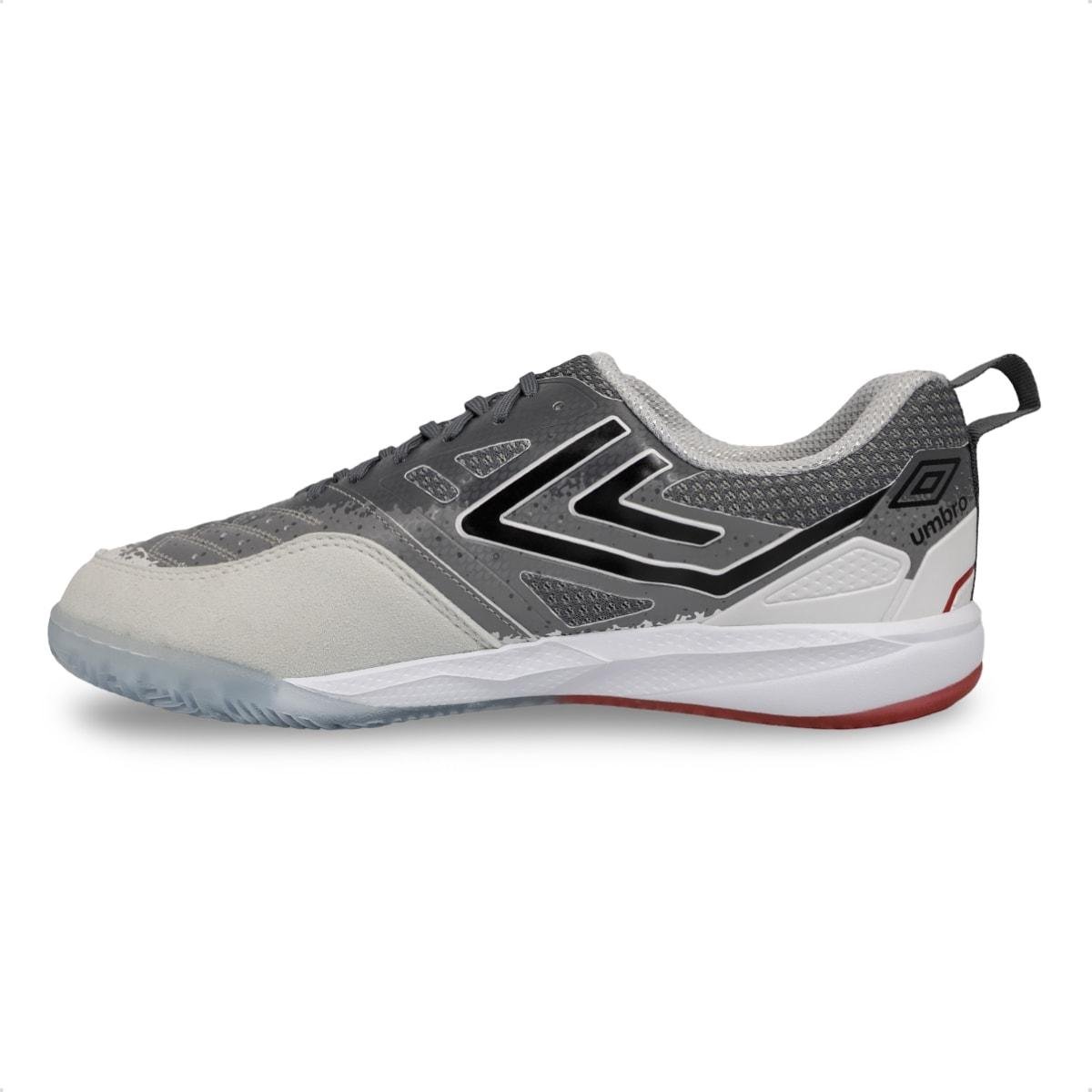 Chuteira Futsal Umbro Pro 5 Bump Shark Grafite/Vermelho 4