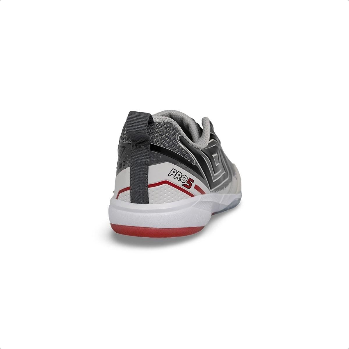 Chuteira Futsal Umbro Pro 5 Bump Shark Grafite/Vermelho 5
