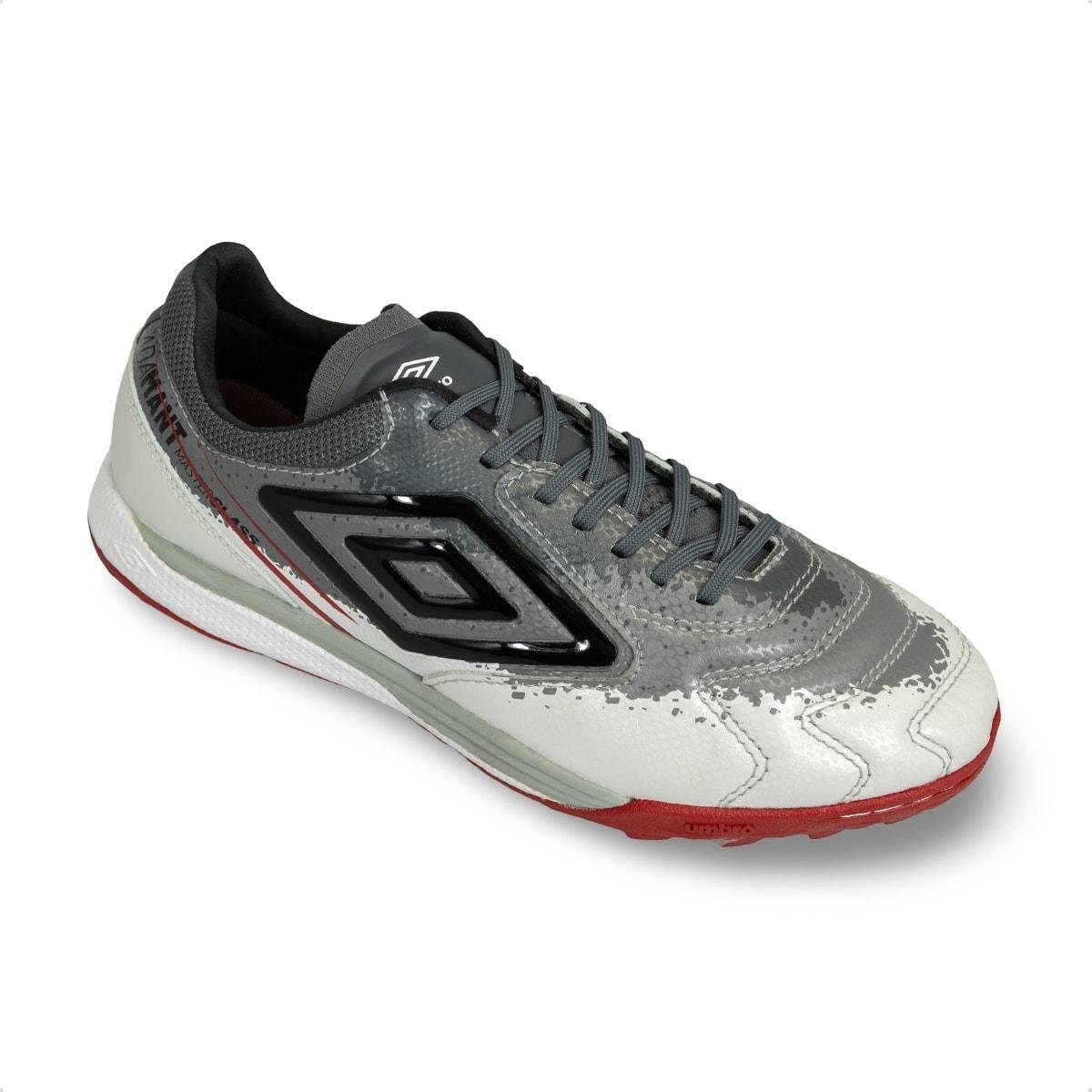 Chuteira Society Umbro Adam Master Class Pro Bump Shark Grafite/Vermelho 2