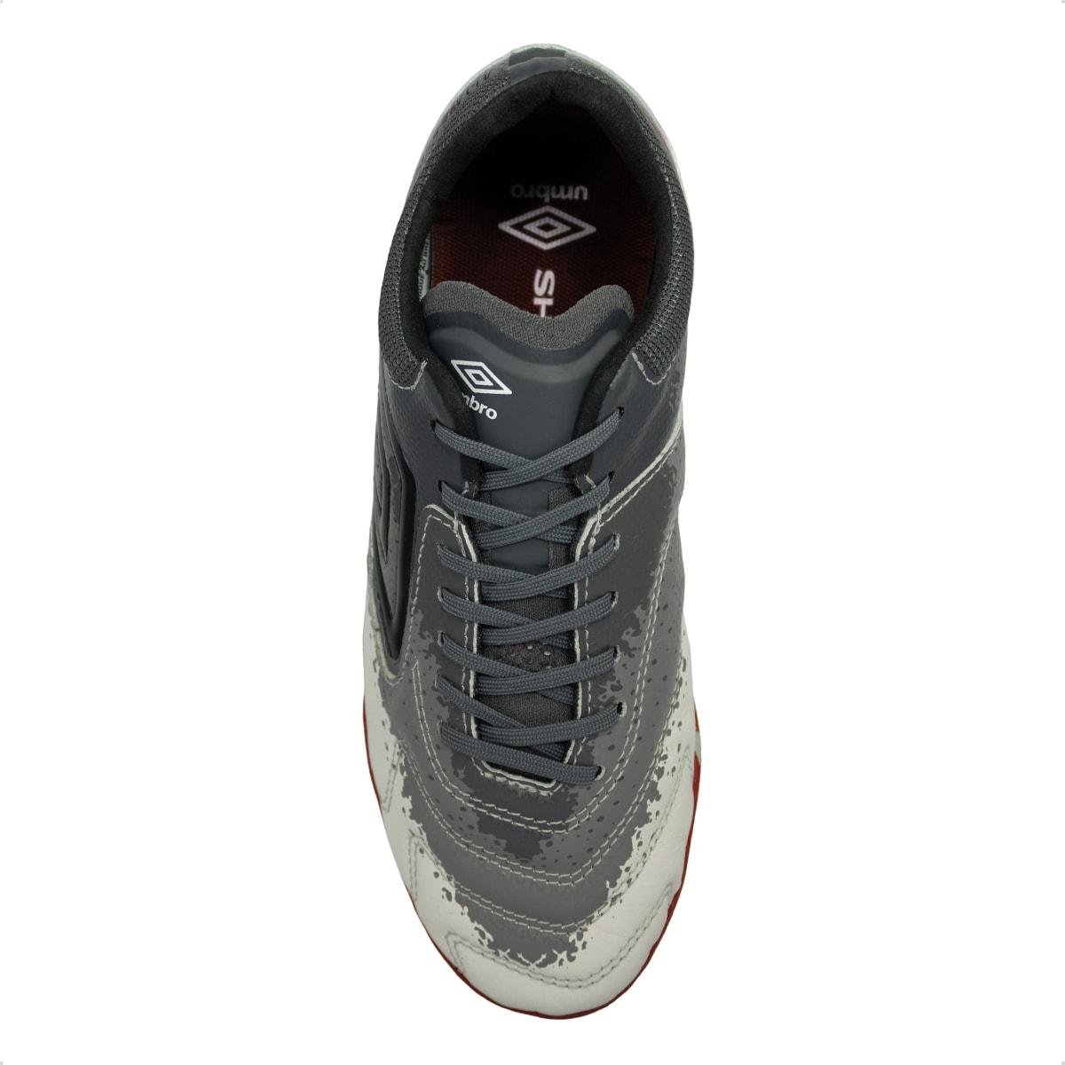 Chuteira Society Umbro Adam Master Class Pro Bump Shark Grafite/Vermelho 3