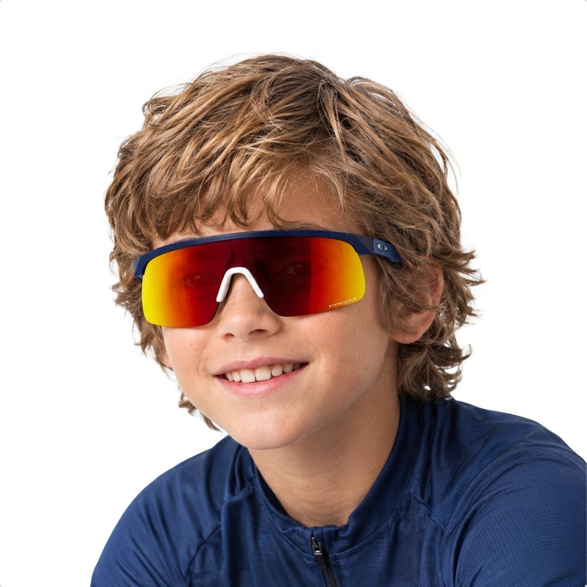 Óculos de Sol Oakley Infantil Resistor Prizm Ruby Ciclismo Azul/Laranja 3
