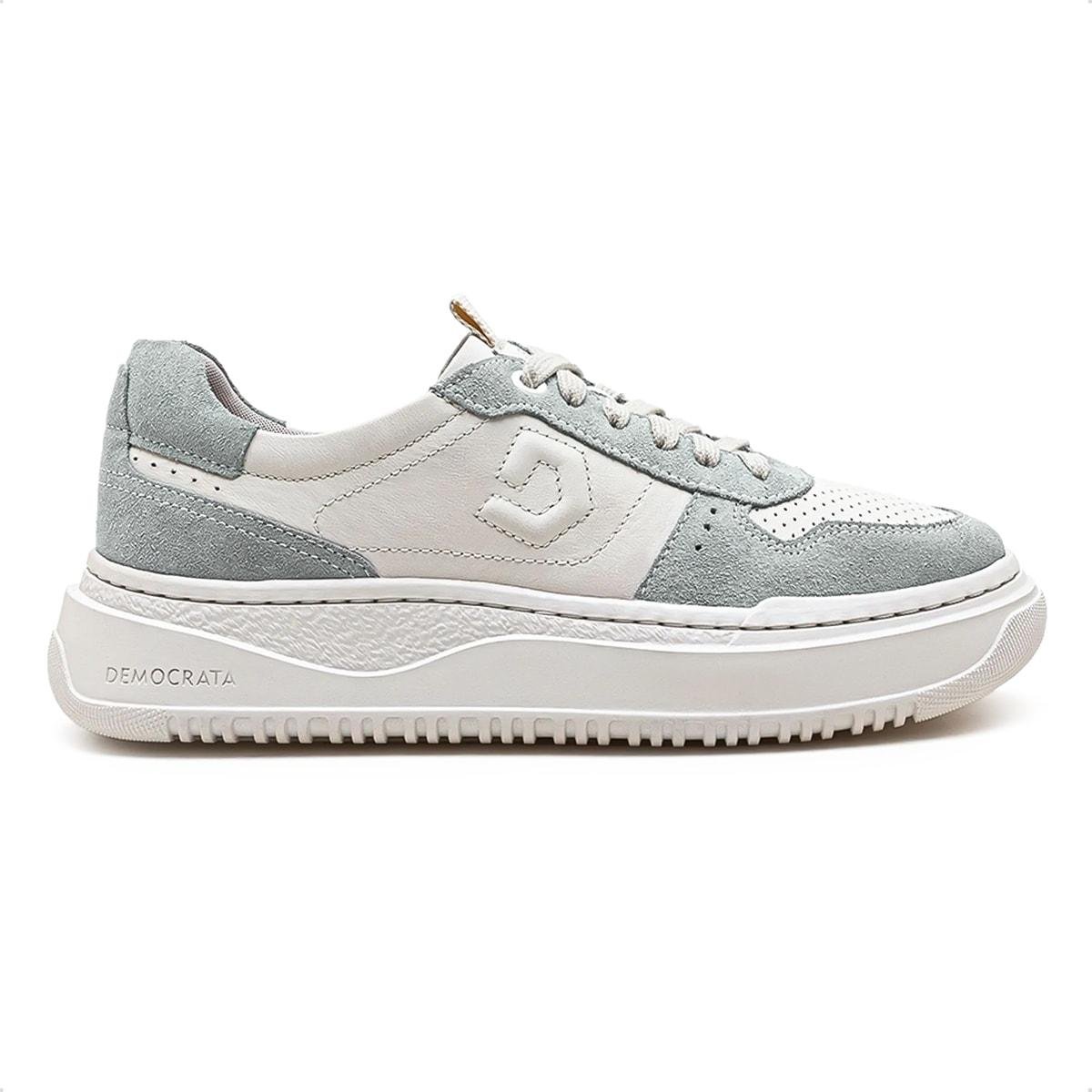 Tênis de Couro Democrata Feminino Denim Block 616101