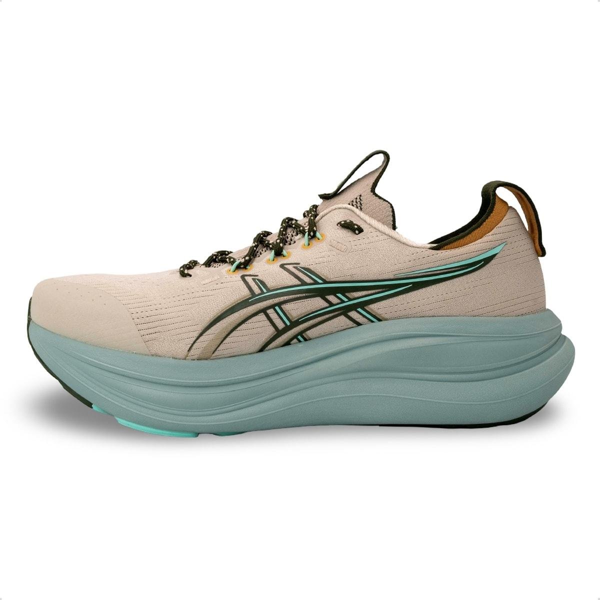 Tênis Asics Masculino Gel-Nimbus 28 TR Corrida Bege/Azul 4