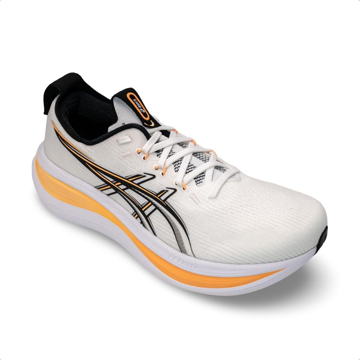 Tênis Asics Masculino Gel-Nimbus 28 Corrida Branco/Laranja 2