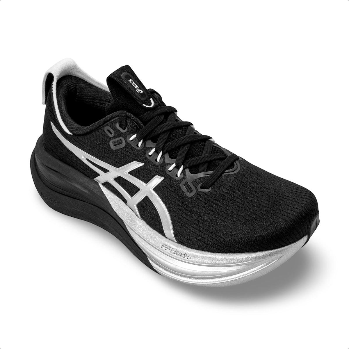 Tênis Asics Masculino Gel-Nimbus 28 Platinum Corrida Preto/Prata 2