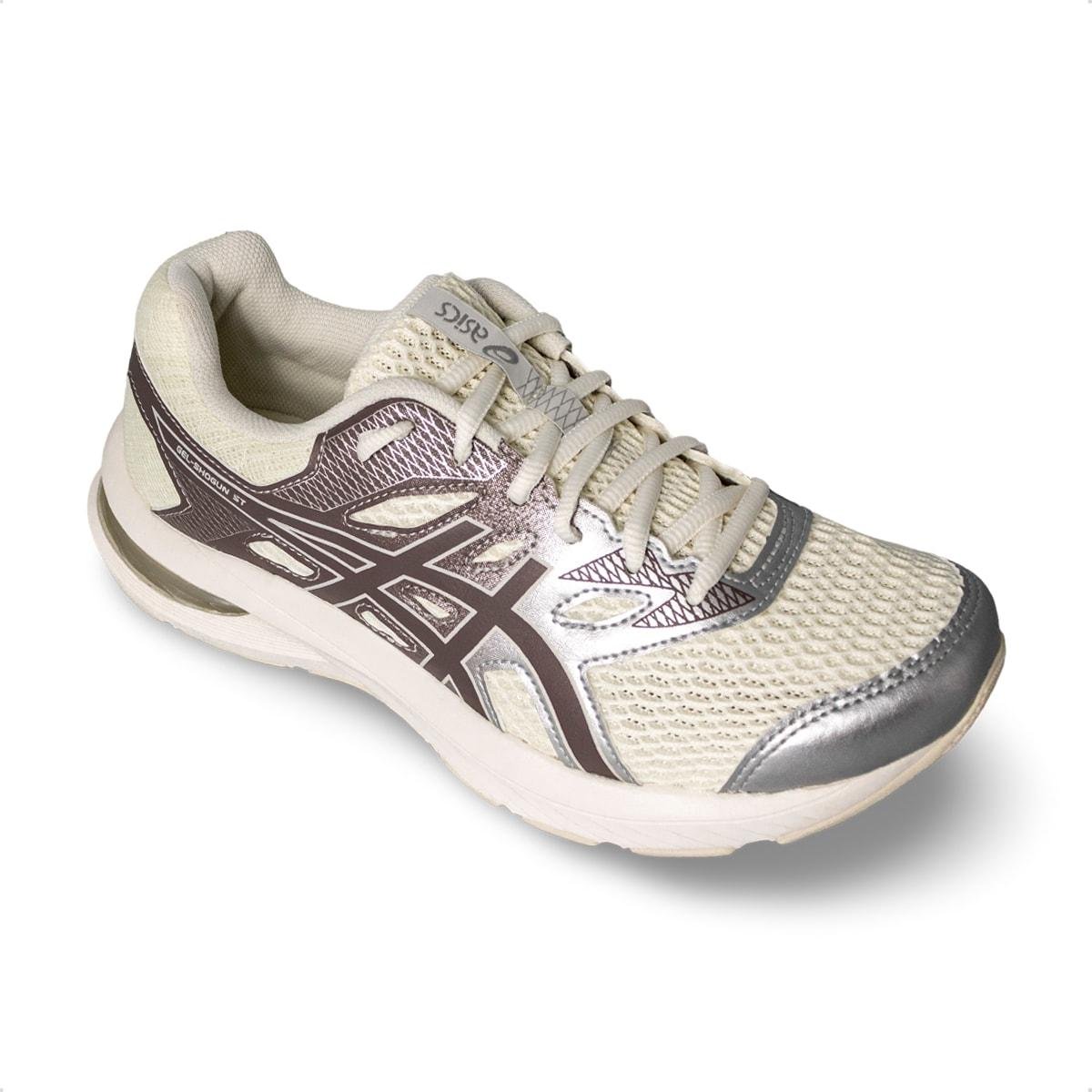 Tênis Asics Feminino Gel-Shogun ST Corrida Creme/Marrom 2