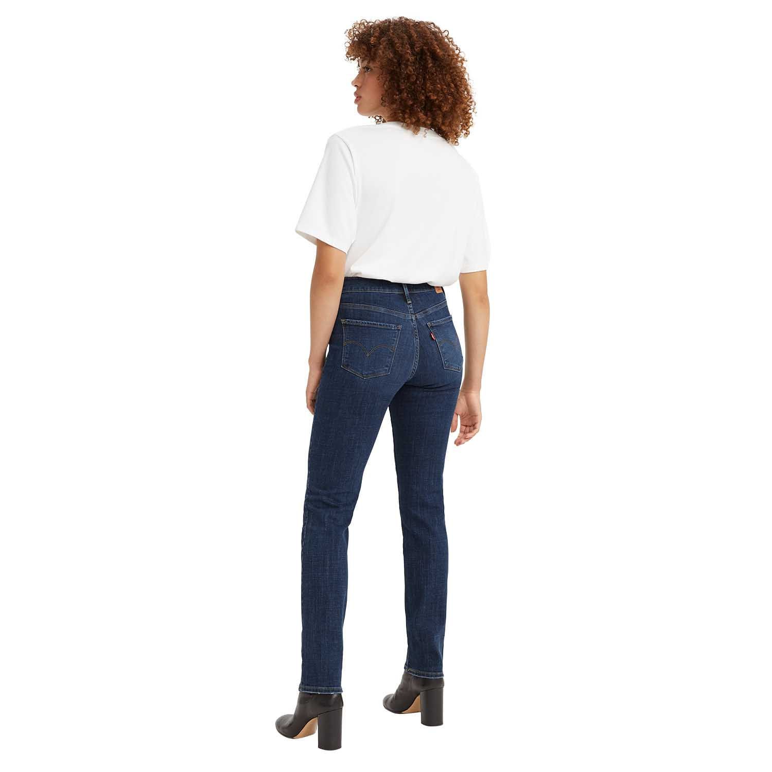 314 shaping straight fit women's jeans (plus size) - lavé moyen