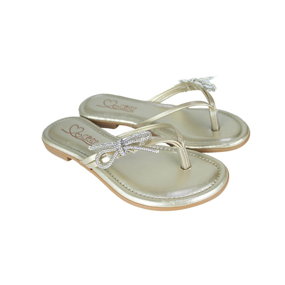 Chinelo Kidy Flat Ibiza Infantil Feminino Dourado 1