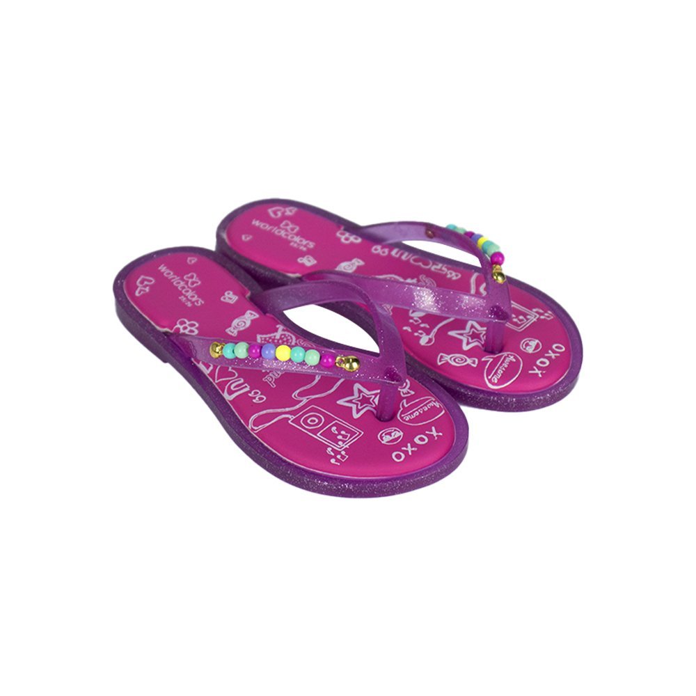 Chinelo WorldColors Música Infantil Feminino Roxo 1